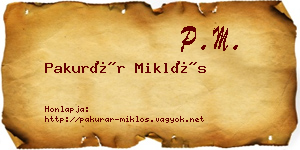 Pakurár Miklós névjegykártya