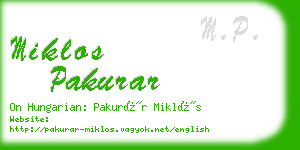 miklos pakurar business card